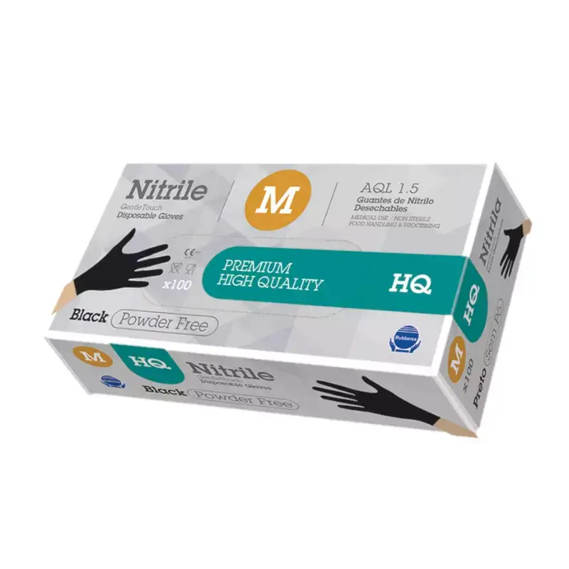 Caja guantes desechables nitrilo negro