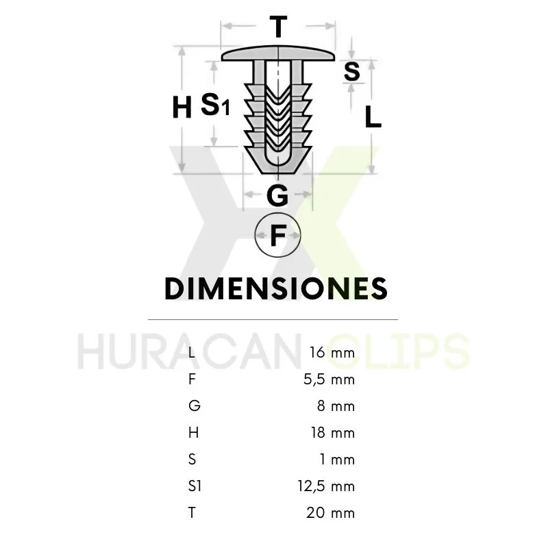 BOTON VAG NEGRO 16,5X7,8MM (25 Uds.) - Imagen 2