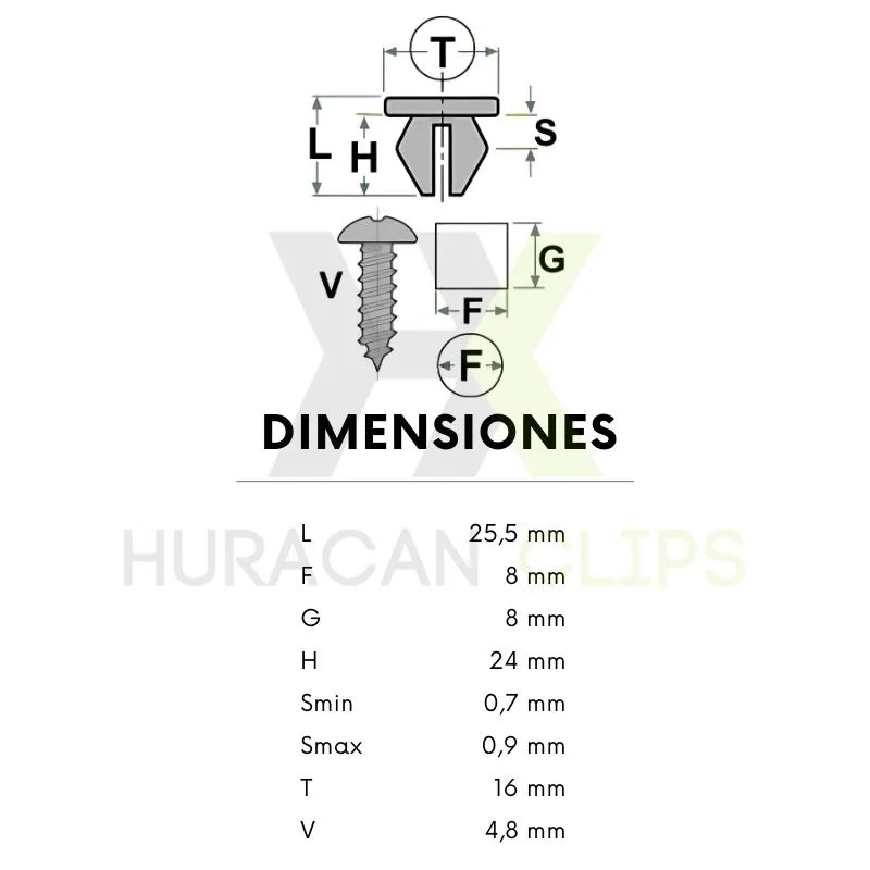 GRAPA TACO FIAT (10 Uds.) - Imagen 2