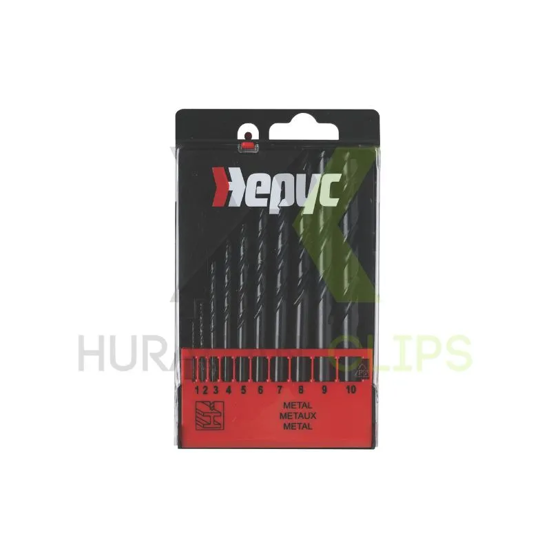 estuche 10 brocas acero rapido