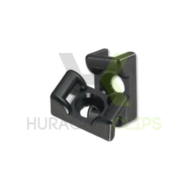 Base de fijación con orificio central para tornillo diseñada para sujetar bridas de nylon.